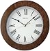 Seiko Wall Clock Dark Brown Wooden Case White Dial