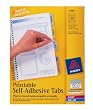 Avery Printable Repositionable Plastic Tabs, 1.25 Inch, Assorted, 96 per pack (16281)