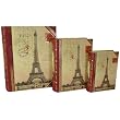France Paris Punch Studio Set of 3 Book Boxes - Travel Theme