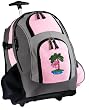 FLAMINGO Rolling Backpack PINK Pink Flamingos - Wheeled Travel or School Bags with Wheels - Best Quality