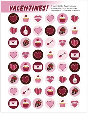 48 VALENTINES DAY THEMED Bottle Cap Circles - 1 inch - scrapbooking crafts