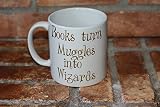 Books turn Muggles into Wizards XL Coffee Tea Mug 28oz