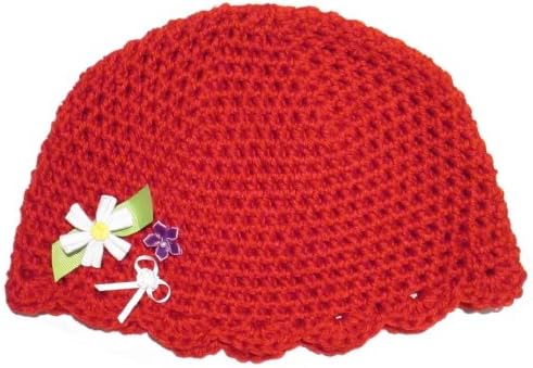VTShop Kid's Beanies Hat 18" X 6.5" Flower I Red