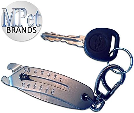 Nut Sizer - Bolt Sizer with SAE and Metric Gradations on Handy Keychain