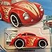 HOT WHEELS RED TOONED SERIES VOLKSWAGEN BEETLE WITH SIDE FLAMES