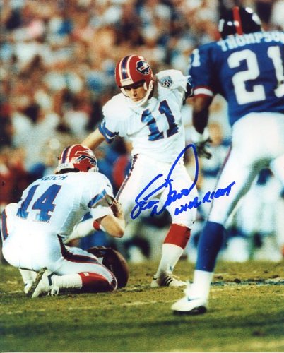 Scott Norwood (Buffalo Bills Kicker) Autographed/ Original Signed 8x10 Color Photo During Super Bowl XXV - His Famous 47 Yd Field Goal Attempt Missed - Norwood Wrote 