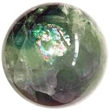 Fluorite Ball 01 Clear Blue Green Purple Rainbow Third Eye Crystal Sphere 1.8"