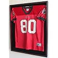 X Large Football/Baseball Jersey Display Case Shadow box frame,UV Protection Door, Built-in LOCK-Mahogany Finish
