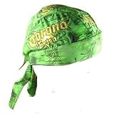 Lime Green CORONA EXTRA BEER SEWN - FITTED MOLDED BANDANA BANDANNA, BIKER SKULL HAT CAP, HEAD SCARF