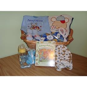 Teddy Bear Large Baby Boy Gift Basket Package - Comes Decoratively Wrapped Making it a Great Gift - Other Gift Options Also Available