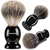 Perfecto 100% Pure Badger Shaving Brush With Black Handle-Engineered to deliver the Best Shave of Your Life!!! No Matter what method you use, Safety Razor, Double Edge Razor, Straight Razor or Shaving Razor, This is the Best Badger Brush!!!