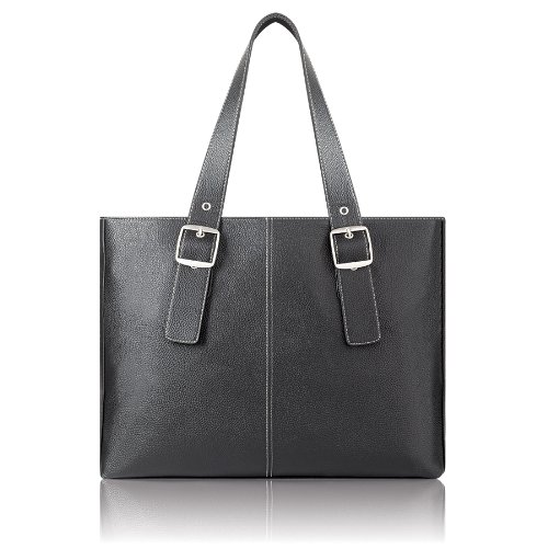 Solo Classic Collection Laptop Tote with Padded Laptop Pocket, for Notebook Computers up to 16 Inches, Black with Magenta Interior (K708-4/12)