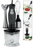 51xQc9hBtOL. SL160  LUXUS 3 in 1 INOX: STABMIXER SET MIT STARKEM 200 WATT MOTOR UND 0,5 LITER BEHÄLTER BESTEHEND AUS EDELSTAHL STABMIXER, MULTIZERKLEINERER UND SCHNEEBESEN