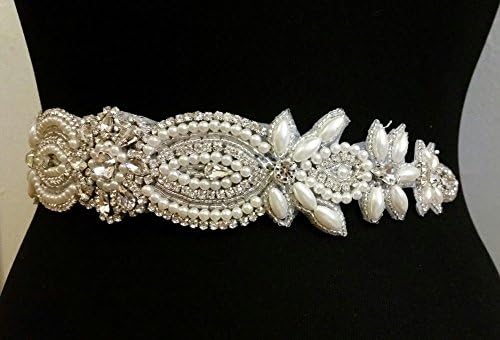 fashionable Luxury delicate bridal waist trim embellishement. crystal rhinestone applique hotfix for wedding belt sash accessory
