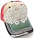 Womens Orange & Green Multi Colored Rhinestone Baseball Cap