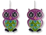 Calypso Owl Enamel & Silver Earrings