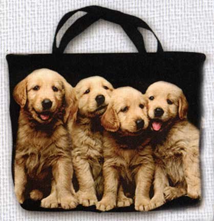 Dog Theme Small Tote Travel Bag--Darling Puppies