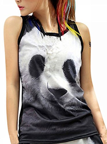 Uget Women's 3D Printing Panda Pattern Tank Tops Vest
