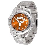NCAA Texas Longhorns Men's Anochrome Sport Watch with Stainless Steel Band