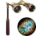3 x 25 Opera Glass Binocular w/ Built-In Extendable Handle / Burgundy with Gold Trim by HQRP plus Coaster