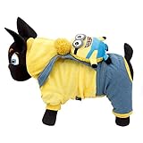 PAWZ Road Minions Pet Costume Cat Apparel Dog Jumpsuit Soft and Warm Yellow M