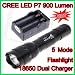 New 5-Mode SSC-P7 900Lumen Flashlight + 18650 Dual Charger