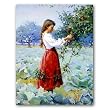 Henry Hammond Picking Apples - Box Set of 12 Greeting Cards and matching patterned envelopes