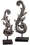 Review Home Decorators Collection  / Scroll Finials (2) Black Ant.gold Leaf