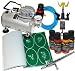DELUXE PROFESSIONAL TEMPORARY TATTOO AIRBRUSHING SYSTEM with Compressor and Airbrush Holder