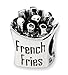 925 Sterling Silver French Fries Food Trilogy Bead