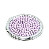 Purple Crystal Metal Cosmetic Makeup Mirror