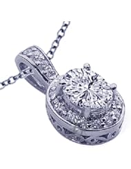 0.75 Ct Oval Shaped Diamond Pendant 14K CUT:VERY GOOD SI2 F-COLOR With Chain