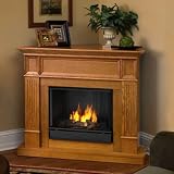 The Bostonian Wall/Corner Convertible Ventless Gel Indoor Fireplace - Light Oak
