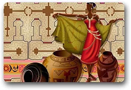 Our Iris Door Mat Artistic Designer from Mr Kill Designs Stylish, Decorative, Unique, Cool, Fun, Funky Bathroom - African Women Music Bohemia 30(L)x18(W)