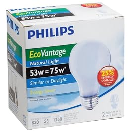 Philips 53-Watt A19 EcoVantage Light Bulb, Natural Light by Philips