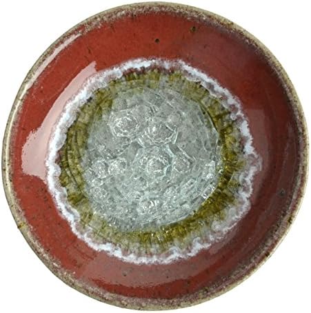 Kerry Brooks Pottery Small Bowl with Fused Glass, Red