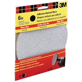 3M 9181DC-NA 6-Inch Extra Fine Grit Adhesive Backed Sanding Disc by 3M