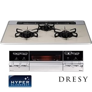 【クリックで詳細表示】パロマ ビルトインコンロ PD-A53W-75CG-L 都市ガス用(13A・12A) 左大バーナー