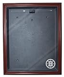 IMAGE OF NHL Boston Bruins Cabinet Style Jersey Display, Mahogany