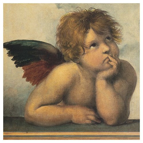 Eurographics RAF1103 Hochwertiger Kunstdruck, Sanzio Raffaello, Engel Cherubino I (Sixtinische Madonna) 18 x 18 cm