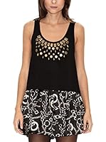 Rare London Top Studded Crop Top (Negro)