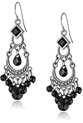 1928 Jewelry Crescent Chandelier Earrings, 2.12"