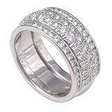 14K White Gold 1 3/8 ct. Machine Set Diamond Wedding Band (F-G Color, VS Clarity)