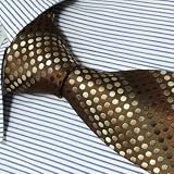 P5107 Designer Fashion Gift Necktie Brown Silver Ties Set Polka Dots Neck Tie for Men Woven Pure Silk Mens Neckwear Neck Tie Set