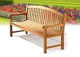 Jati Teak Curved Back Garden Bench 1.5m