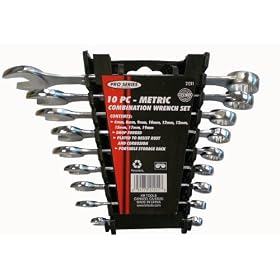 KR Tools 21211 Pro Series 10-Piece Metric Combination Wrench Set with Rack by KR Tools