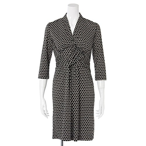 (シトラスノーツ)cITRUS nOTES 総柄プリント7分袖カシュクール風ワンピース