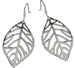 Lacy & Lovely 925 Sterling Silver Leaf Drop Earrings