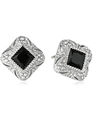 Judith Ripka "Estate" Ear Stone Black Stud Earrings