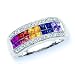 14K White Gold 1/4 ct. Diamond and 2 1/2 ct. Multi Color Sapphire Fashion Ring